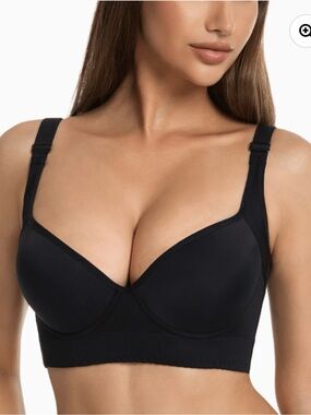 NWT Shapedly Wireless Black Longline T-Shirt Bra for Everyday Support